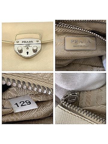 Prada White Leather Handbag Shoulder Bag (view 2)