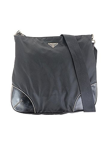 Prada Black Nylon Leather Pochette Shoulder Bag (view 1)