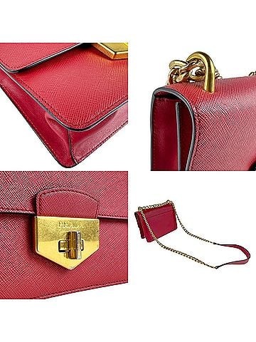 Prada Red Color Leather Shoulder Bag (view 2)