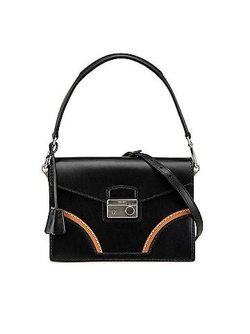 Prada Black Leather Handbag Shoulder Bag (view 1)