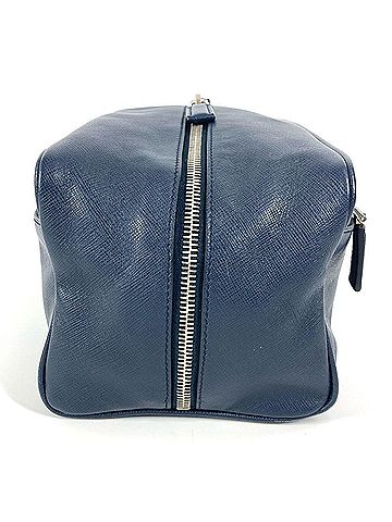 Prada Navy Leather Clutch Bag (view 2)