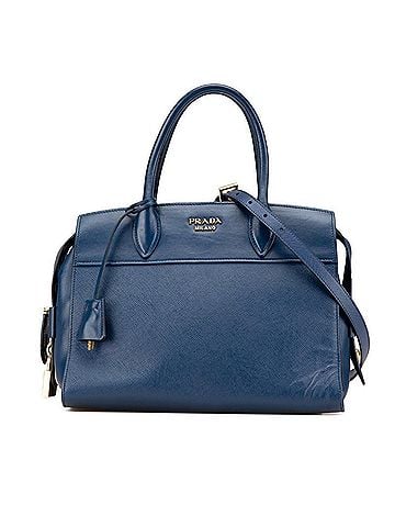 Prada Blue Leather Handbag Shoulder Bag (view 1)