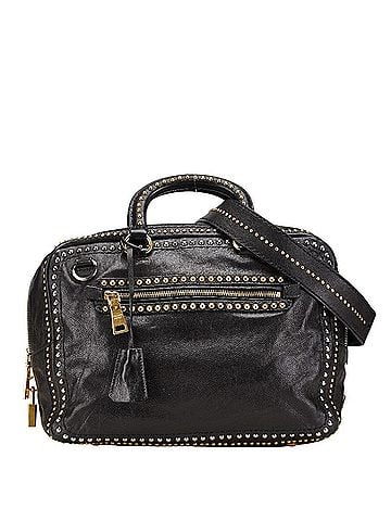 Prada Black Leather Handbag Shoulder Bag (view 1)