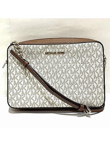 Michael Kors Beige Brown Pvc Leather Shoulder Bag (view 1)