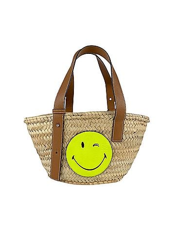 Loewe Beige Brown Yellow Straw Leather Basket Handbag (view 1)