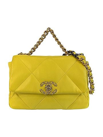 Chanel Yellow Leather Shoulder Bag (view 1)