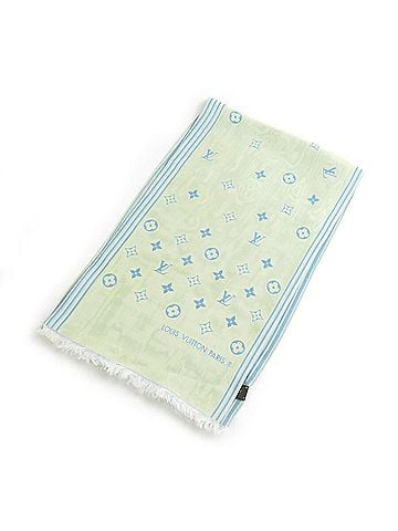 Louis Vuitton Blue Yellow Silk Scarf (view 1)