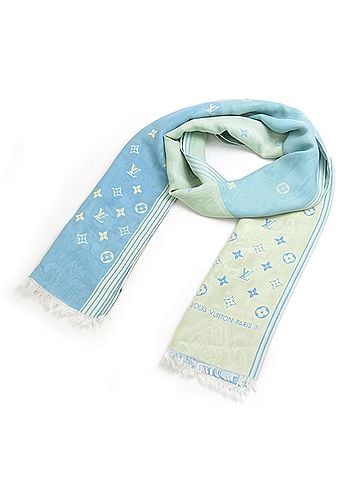 Louis Vuitton Blue Yellow Silk Scarf (view 2)