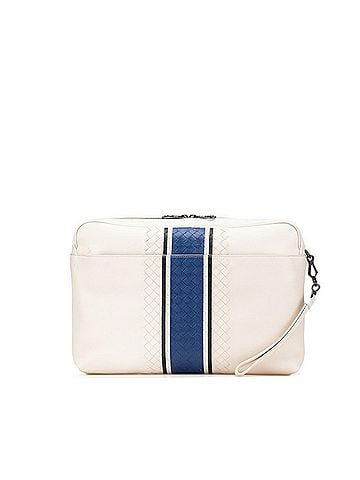 Bottega Veneta White Leather Clutch Bag (view 1)