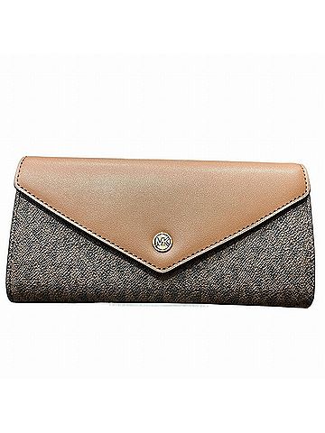 Michael Kors Brown Coated Canvas Long Wallet (Bi-Fold) (view 1)
