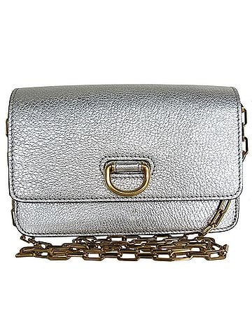 Burberry Silver Leather Shoulder Bag (view 1)