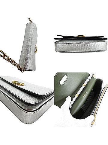 Burberry Silver Leather Shoulder Bag (view 2)