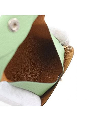 Hermès Green Chevre Leather Coin Purse/Coin Case (view 2)