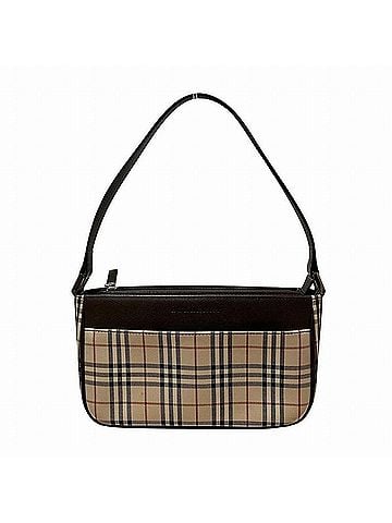 Burberry Brown Canvas Leather Shoulder Bag (view 1)