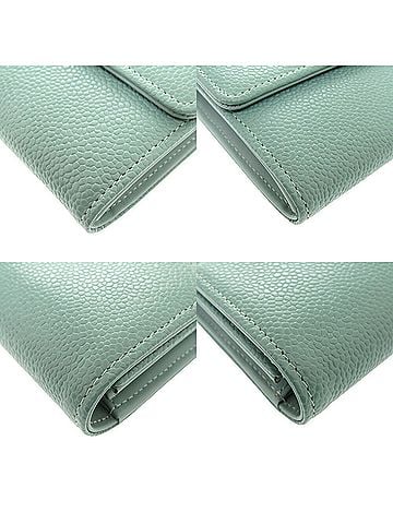 Chanel Green Grained Calfskin Long Wallet (Bi-Fold) (view 2)