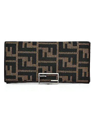 Fendi Brown Canvas Leather Long Wallet (Bi-Fold) (view 1)