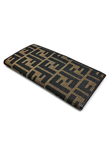 Fendi Brown Canvas Leather Long Wallet (Bi-Fold) (view 2)