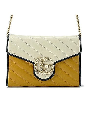 Gucci Camel Ivory Leather Chain/Shoulder Wallet (view 1)