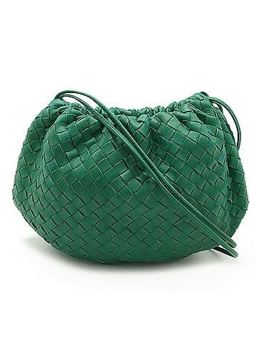 Bottega Veneta Green Intrecciato Pochette Shoulder Bag (view 1)