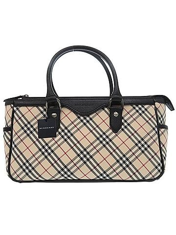 Burberry Multi-Color Leather Cotton Handbag (view 1)