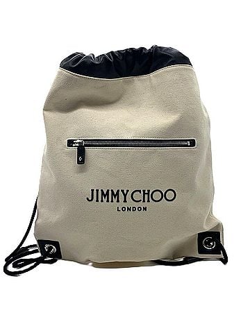 Jimmy Choo Black White Canvas Leather Backpack (view 1)