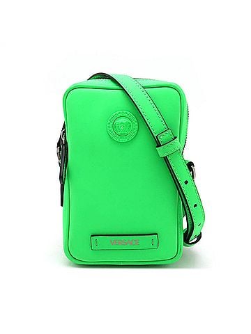 Versace Green Rubber Pochette Shoulder Bag (view 1)