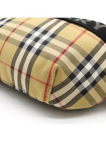 Burberry Beige Black Nylon Leather Fanny Pack Pouch Sling Bag (view 2)