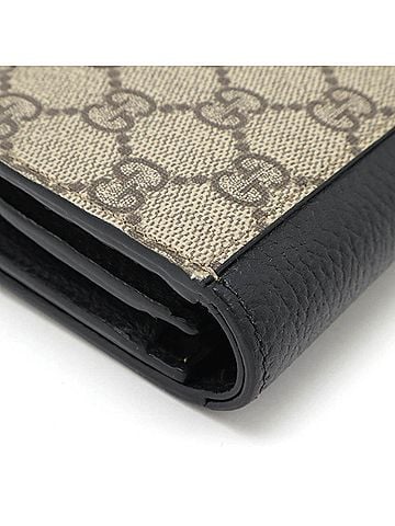 Gucci Beige Black Gg Supreme Leather Wallet (Bi-Fold) (view 2)