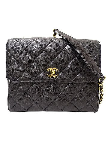 Chanel Black Grained Calfskin Shoulder Bag (view 1)