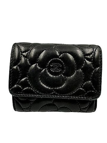 Chanel Black Leather Wallet (Tri-Fold) (view 1)