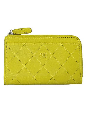 Chanel Yellow Leather Coin Purse/Coin Case (view 1)