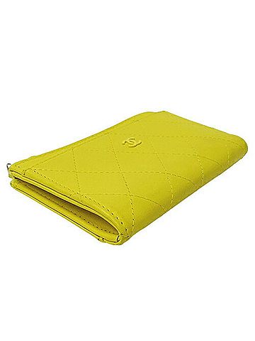Chanel Yellow Leather Coin Purse/Coin Case (view 2)