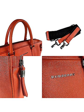 Burberry Orange Leather Handbag Shoulder Bag (view 2)
