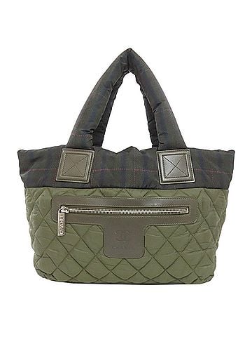 Chanel Khaki Nylon Handbag (view 1)