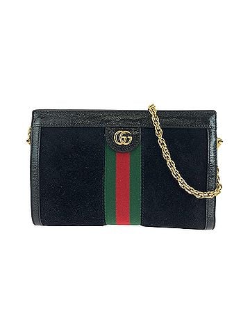 Gucci Sherry Line Black Suede Shoulder Bag (view 1)