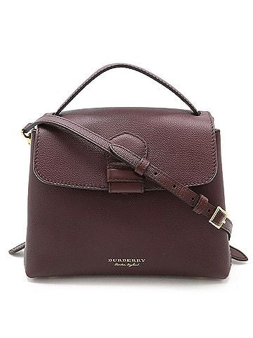 Burberry Bordeaux Canvas Leather Handbag Shoulder Bag (view 1)