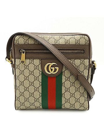 Gucci Beige Brown Green Red Color Gg Supreme Leather Shoulder Bag (view 1)