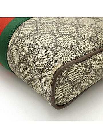 Gucci Beige Brown Green Red Color Gg Supreme Leather Shoulder Bag (view 2)