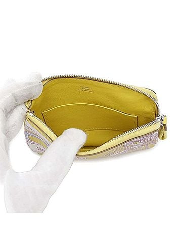 Hermès Kara Lime Swift Leather Pouch (view 2)
