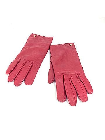 Louis Vuitton Red Color Leather Warm Gloves (view 1)