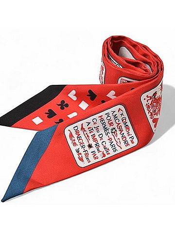 Hermès Blue Red Color Silk Scarf (view 2)