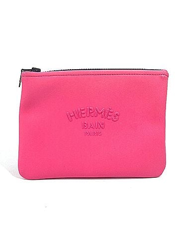 Hermès Pink Polyamide Clutch Bag (view 1)