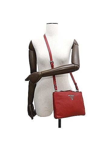Prada Red Color Leather Shoulder Bag (view 2)