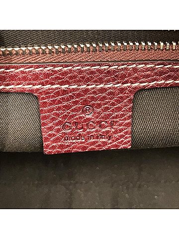 Gucci Beige Red Color Canvas Leather Handbag (view 2)