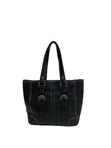 Coach Beige Black Leather Handbag (view 1)