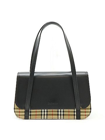 Burberry Beige Black Red Color Canvas Leather Handbag (view 1)