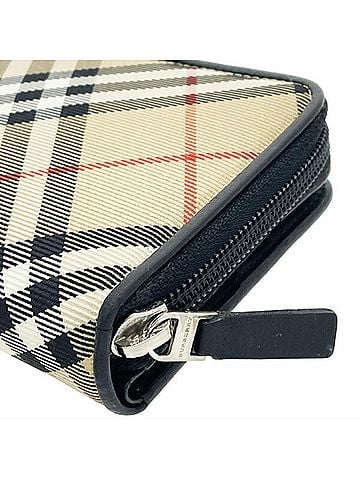 Burberry Beige Black Canvas Leather Wallet (Bi-Fold) (view 2)