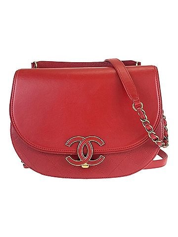Chanel Red Color Leather Pochette Shoulder Bag (view 1)