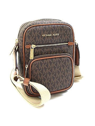 Michael Kors Dark Brown Pvc Leather Pochette Shoulder Bag (view 1)
