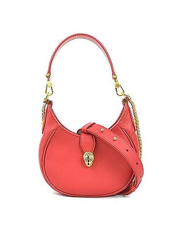 Bvlgari Red Color Leather Handbag Shoulder Bag (view 1)